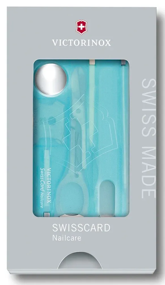 Швейцарская карта Victorinox SwissCard Nailcare 0.7240.T21 бирюзовый полупрозрачный коробка подарочная - фото 2