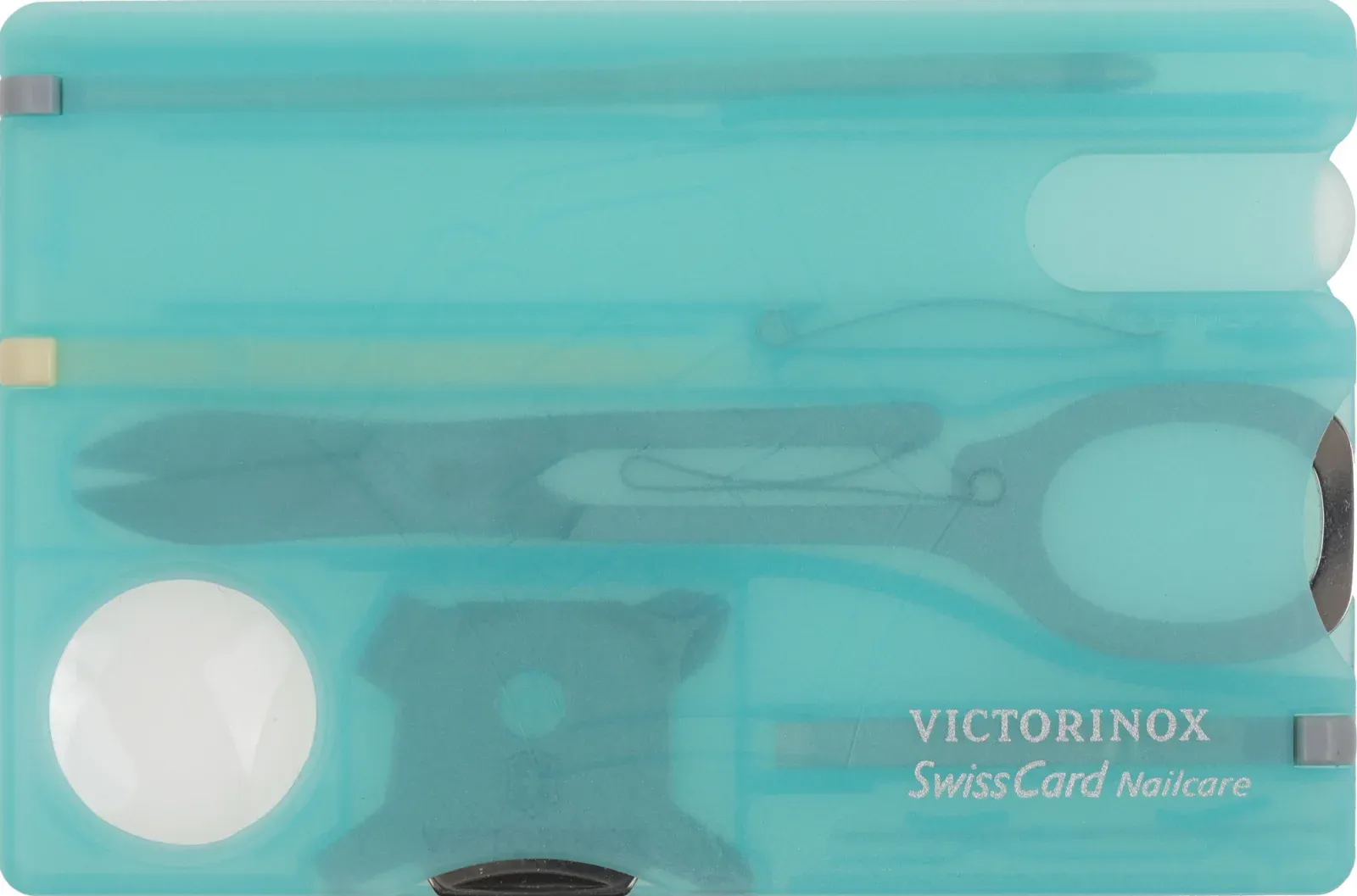 Швейцарская карта Victorinox SwissCard Nailcare 0.7240.T21 бирюзовый полупрозрачный коробка подарочная - фото 5