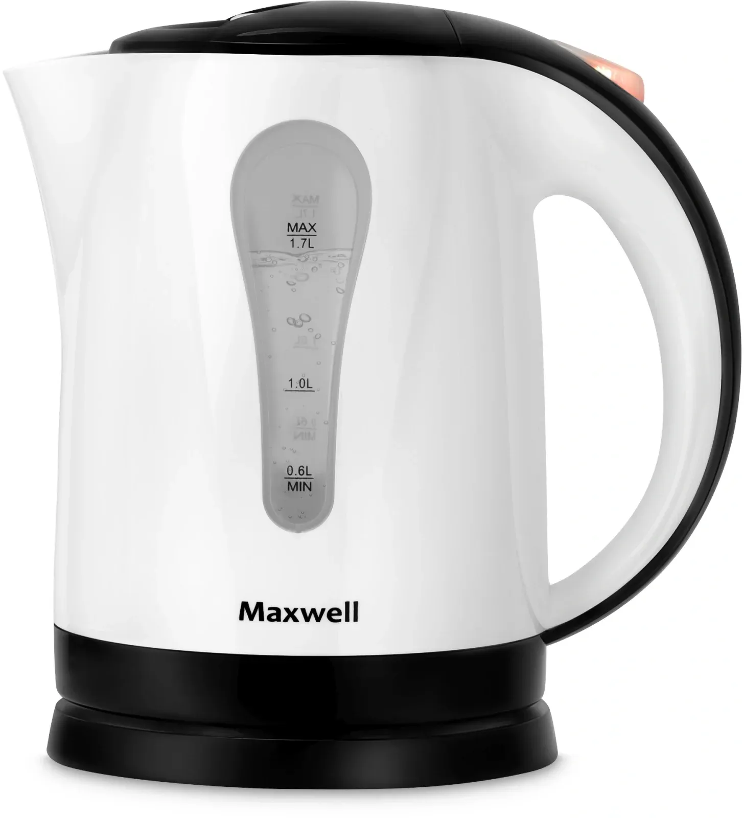 Чайник электрический Maxwell MW-1079 1.7л. 2200Вт белый/черный корпус: пластик - фото 1