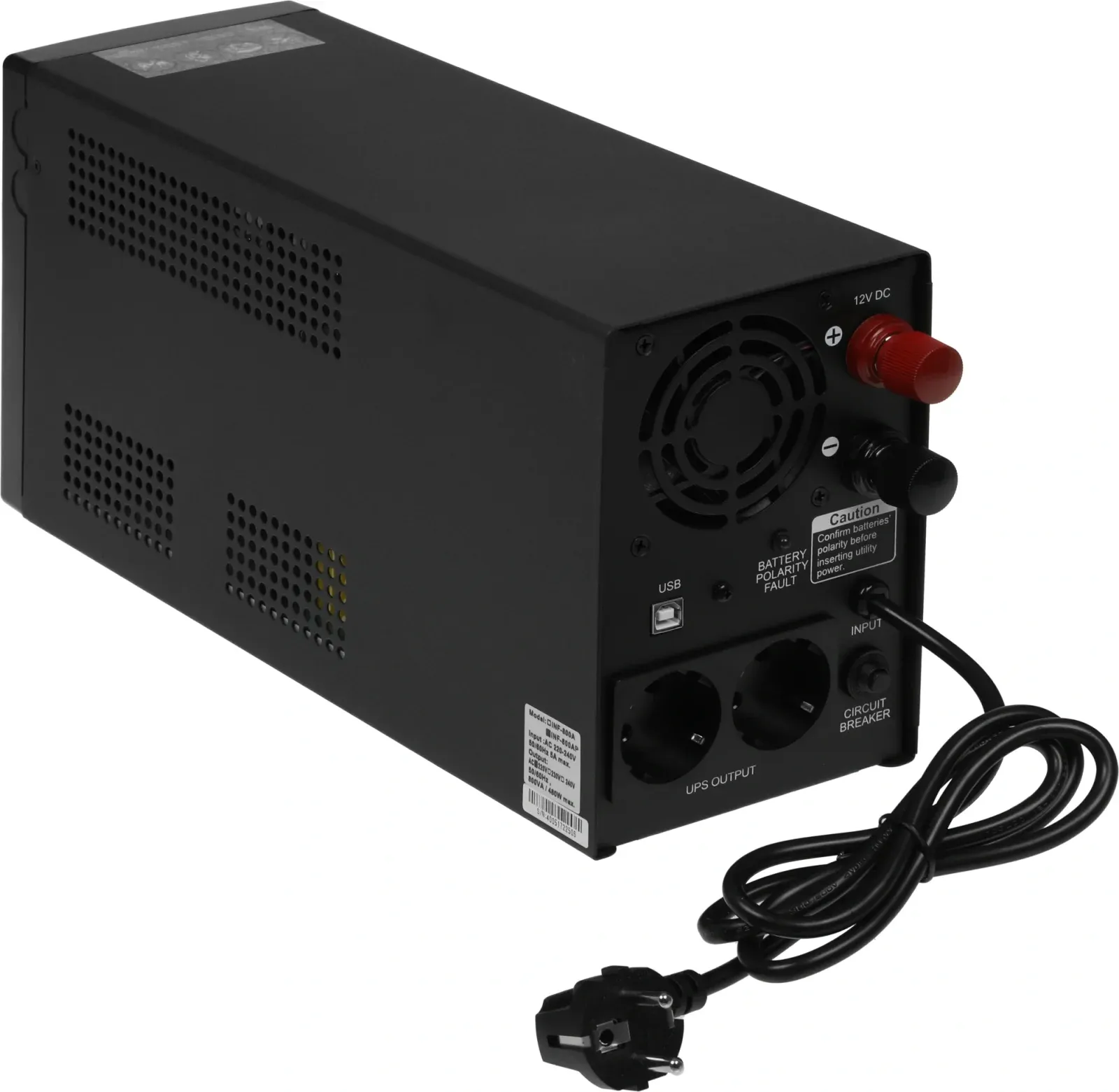 Источник бесперебойного питания Powercom Infinity INF-800 480Вт 800ВА черный без батареи - фото 2