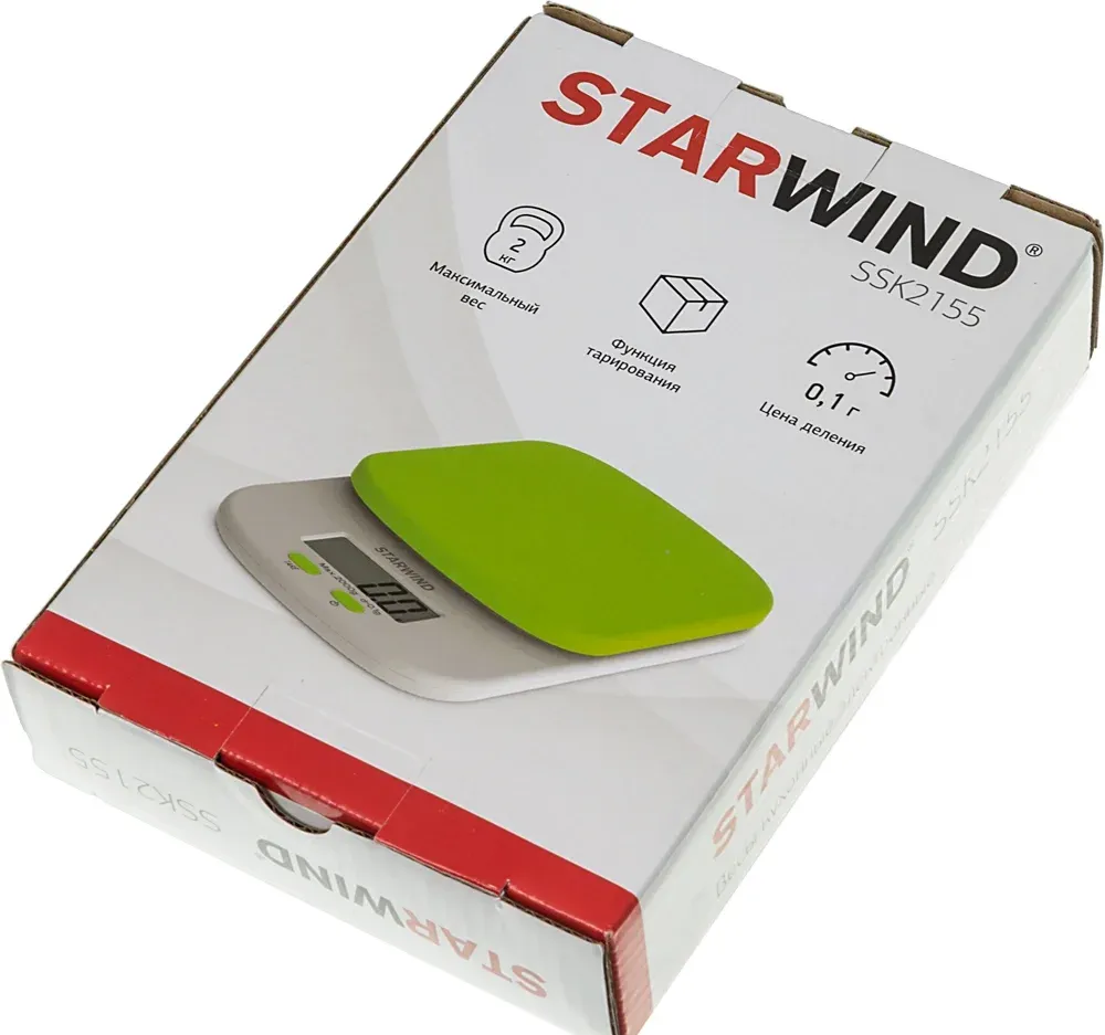 Кухонные весы STARWIND SSK2155 зеленый - фото 4