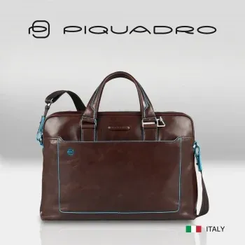 Деловая сумка Piquadro Blue Square CA3335B2/MO с отделением для ноутбука 15 коричневая натур.кожа - фото 8