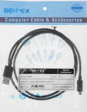 Кабель 2A Square Connector USB m-micro USB m 1м черный - фото 5