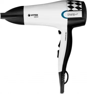 Фен Vitek VT-2299 W 2200Вт белый/черный 2299-VT-01 - фото 7