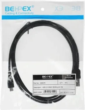 Кабель USB m-micro USB m 1.5м черный - фото 5