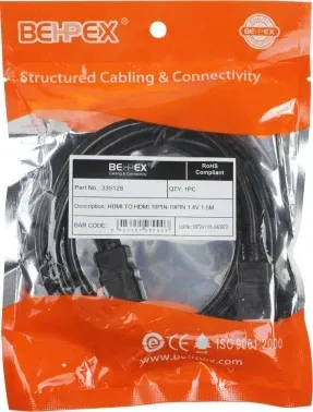 Кабель аудио-видео High Speed HDMI m/HDMI m 1.5м. позолоч.конт. черный - фото 5
