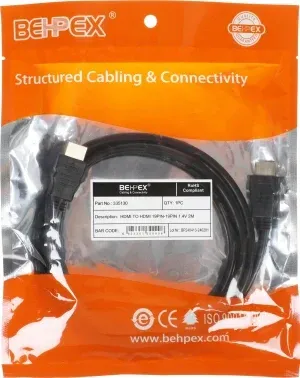 Кабель аудио-видео HDMI m/HDMI m 2м. позолоч.конт. черный - фото 6