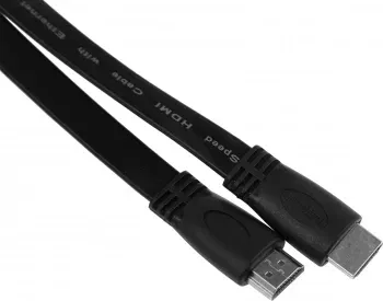 Кабель аудио-видео High Speed ver.1.4 Flat HDMI m/HDMI m 1м. позолоч.конт. черный - фото 4