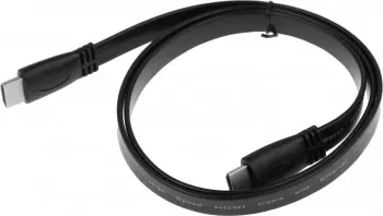 Кабель аудио-видео High Speed ver.1.4 Flat HDMI m/HDMI m 1м. позолоч.конт. черный - фото 6