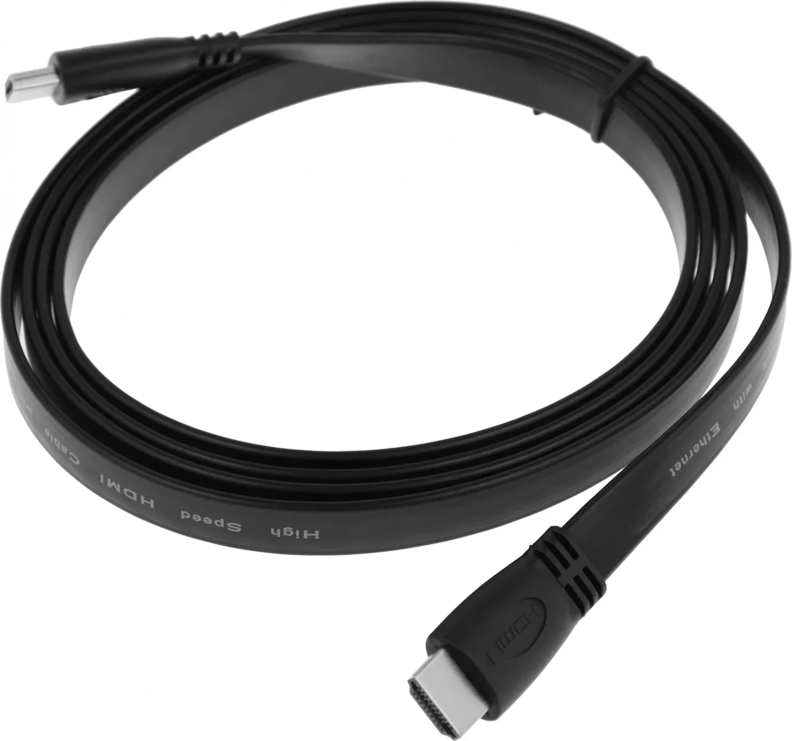 Кабель аудио-видео High Speed ver.1.4 Flat HDMI m/HDMI m 2м. черный - фото 3