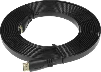 Кабель аудио-видео High Speed ver.1.4 Flat HDMI m/HDMI m 5м. позолоч.конт. черный - фото 7