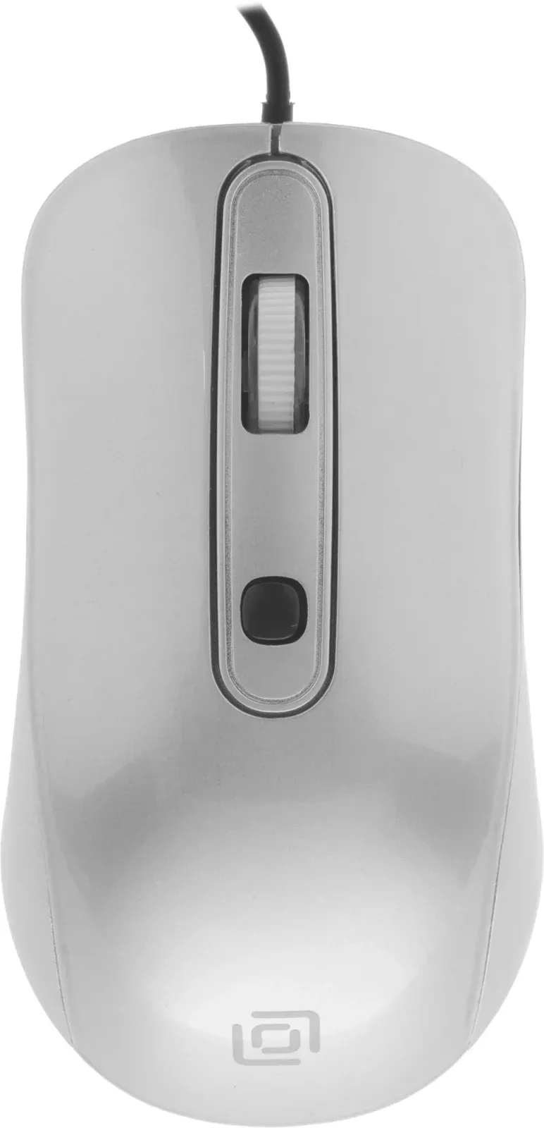 Мышь Оклик 155M серебристый оптическая 1600dpi USB 4but 337117 - фото 1