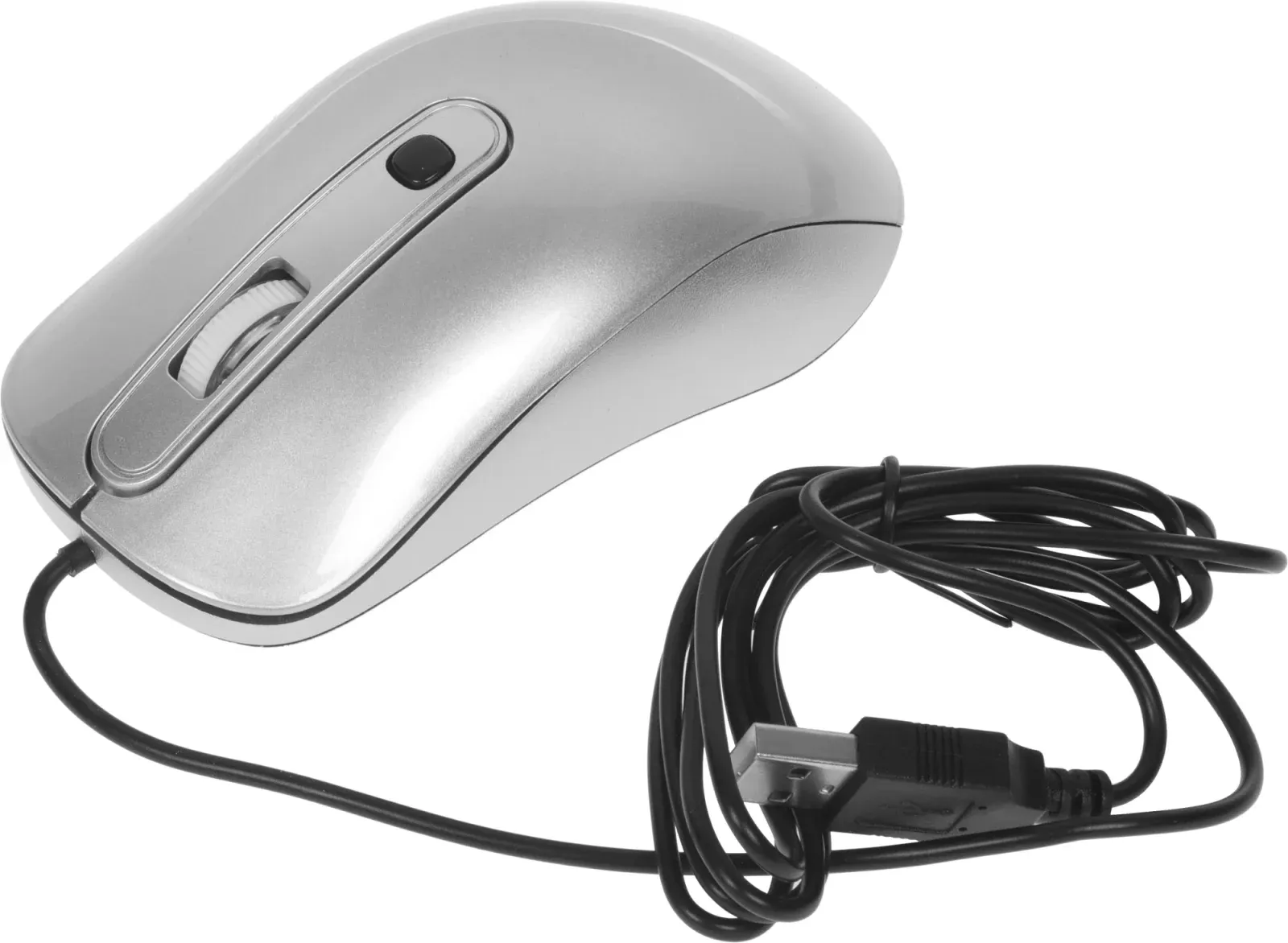 Мышь Оклик 155M серебристый оптическая 1600dpi USB 4but 337117 - фото 5