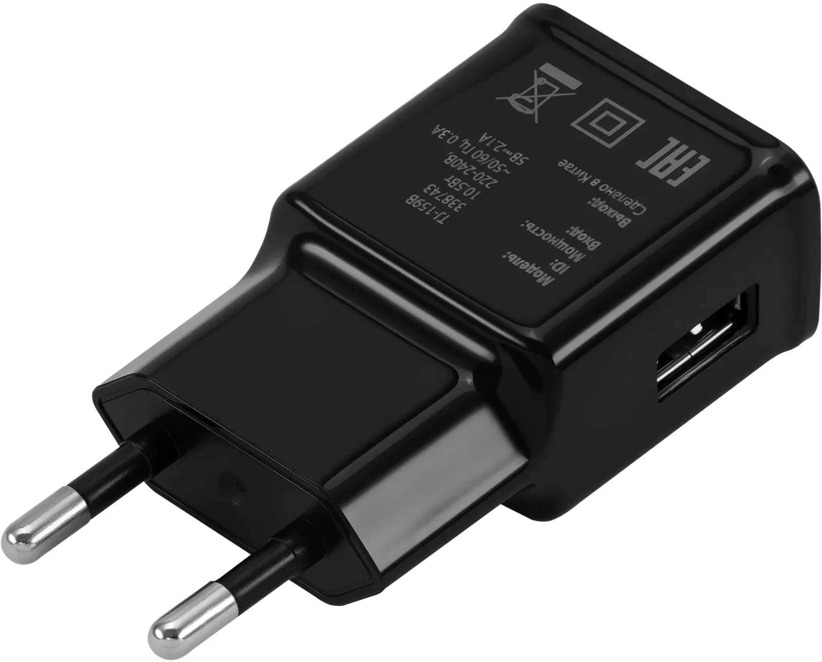 Сетевое зар./устр. Buro TJ-159b 10.5W 2.1A USB-A универсальное черный - фото 8