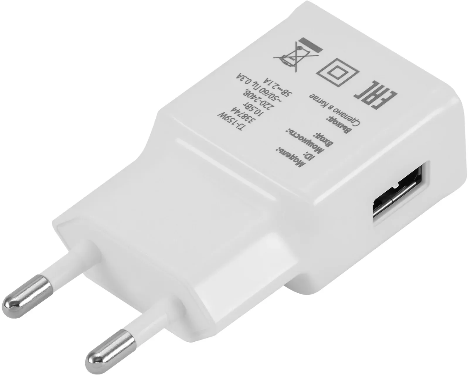 Сетевое зар./устр. Buro TJ-159w 10.5W 2.1A USB-A универсальное белый - фото 8