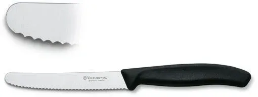 Нож кухонный Victorinox Swiss Classic 6.7833 стальной столовый лезв.110мм серрейт. заточка черный - фото 4