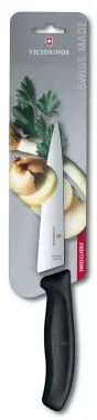 Нож кухонный Victorinox Swiss Classic Chef 6.8003.15B стальной разделочный лезв.150мм прямая заточка черный европодвес - фото 8