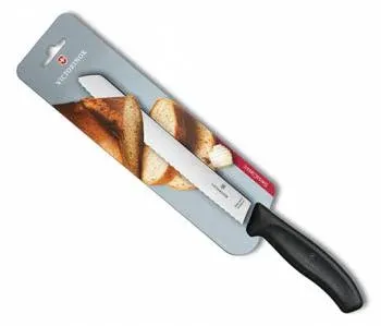 Нож кухонный Victorinox Swiss Classic 6.8633.21B стальной для хлеба лезв.210мм серрейт. заточка черный блистер - фото 3