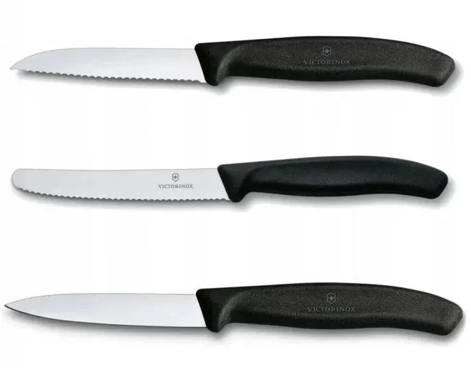 Набор ножей кухон. Victorinox Swiss Classic Paring 6.7113.3 компл.:3предм. черный европодвес - фото 1