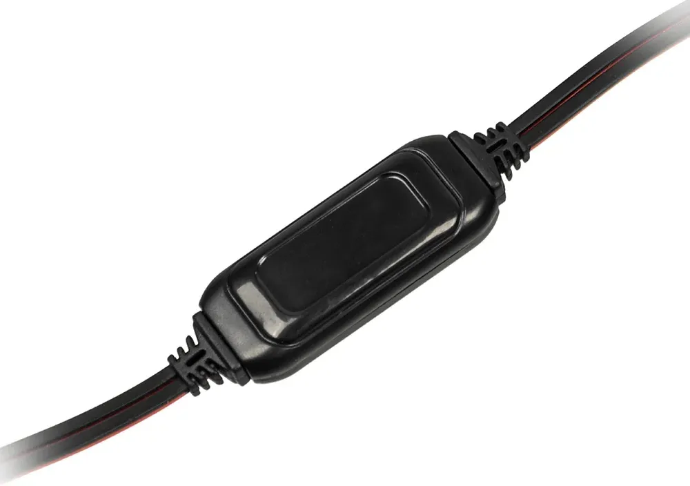 Наушники с микрофоном Оклик HS-L200 черный/красный 2.2м накладные оголовье 359484 - фото 3