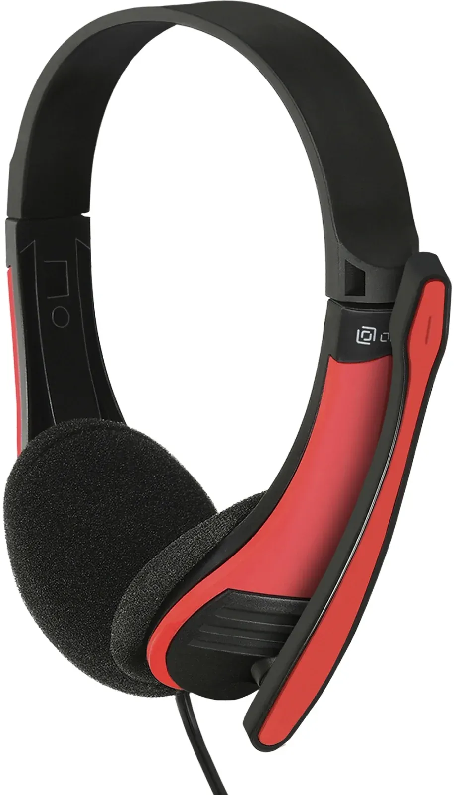 Наушники с микрофоном Оклик HS-M150 черный/красный 2.2м накладные оголовье 359486 - фото 2