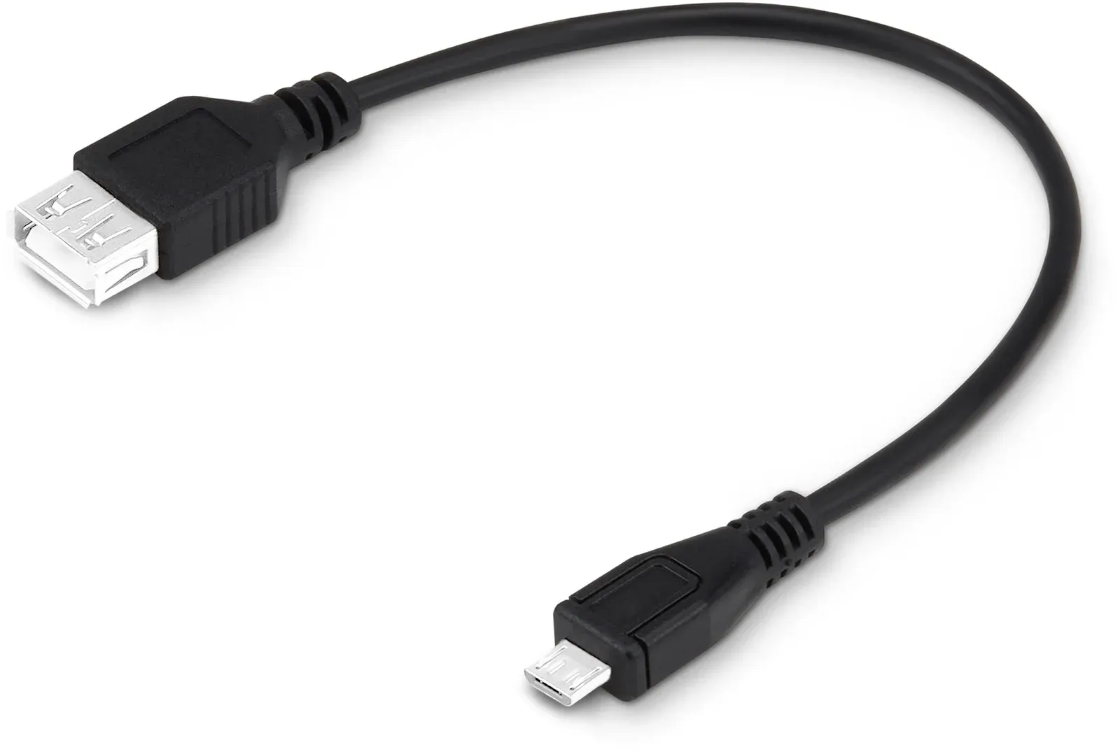 Кабель OTG Buro USB f-micro USB m 0.2м черный - фото 1