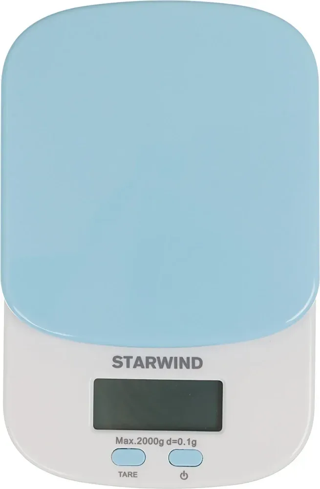 Весы кухонные электронные Starwind SSK2156 макс.вес:2кг голубой - фото 3