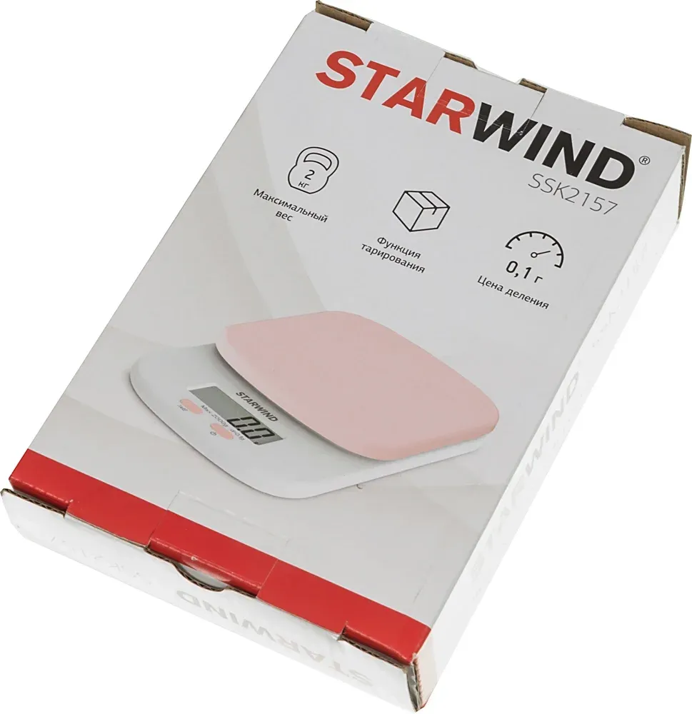 Весы кухонные электронные Starwind SSK2157 макс.вес:2кг розовый - фото 5