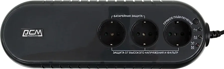 Источник бесперебойного питания Powercom WOW 500U 250Вт 500ВА черный - фото 2
