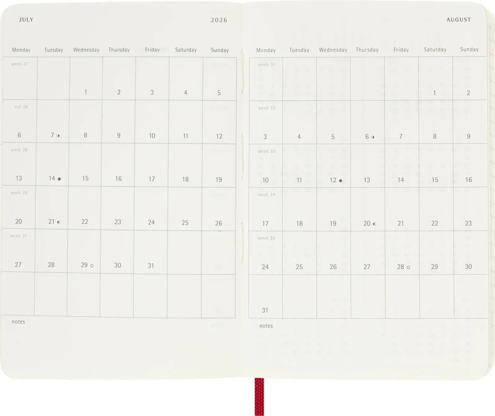 Ежедневник Moleskine CLASSIC SOFT Pocket 90x140мм 400стр. мягкая обложка красный - фото 4
