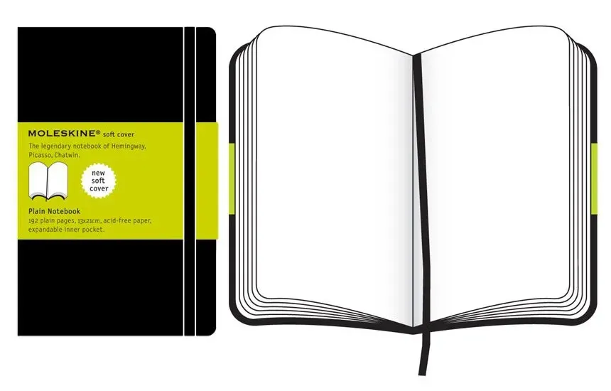 Блокнот Moleskine CLASSIC SOFT QP618 Large 130х210мм 192стр. нелинованный мягкая обложка черный - фото 2