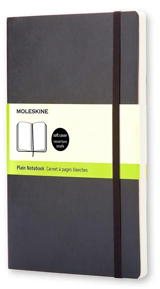 Блокнот Moleskine CLASSIC SOFT QP618 Large 130х210мм 192стр. нелинованный мягкая обложка черный - фото 5