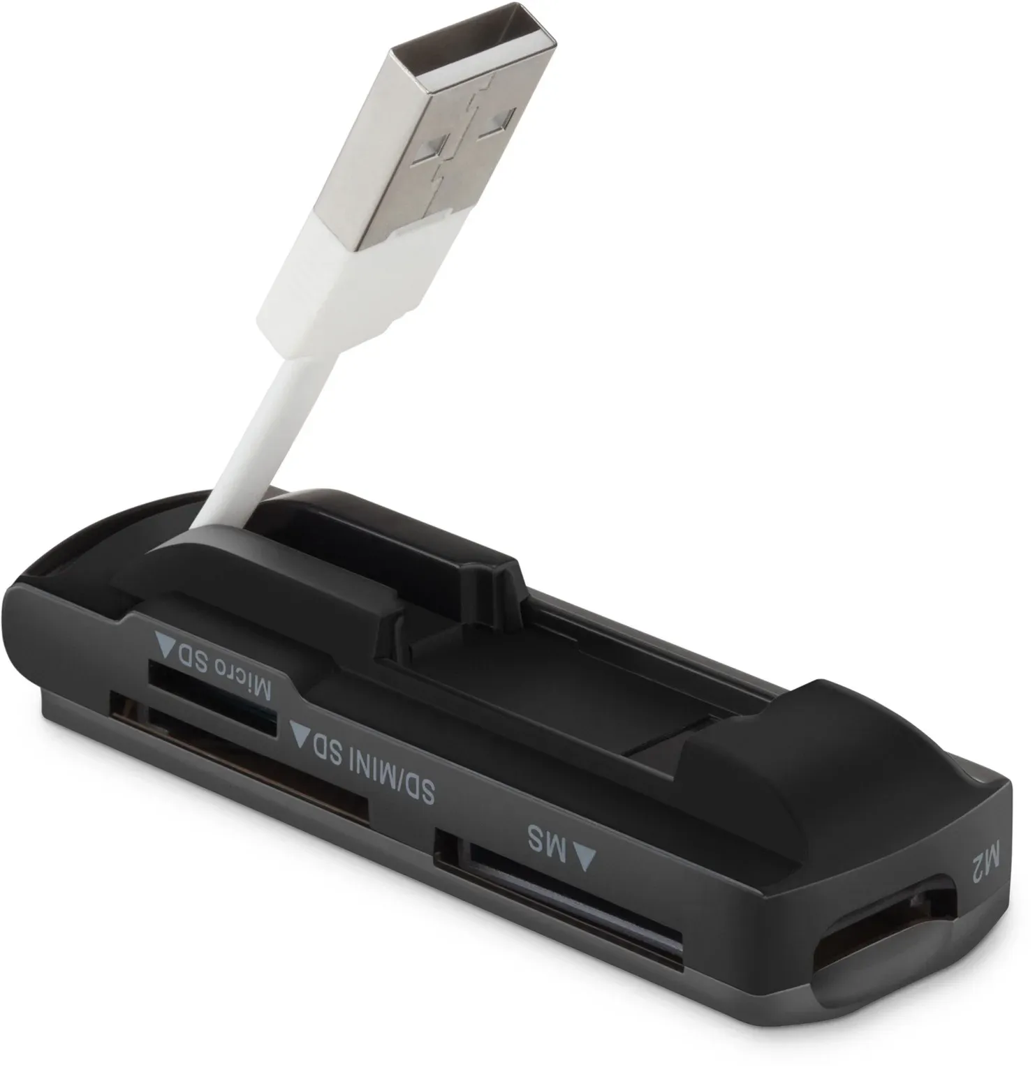 Устройство чтения карт памяти USB2.0 Buro BU-CR-108 черный - фото 1