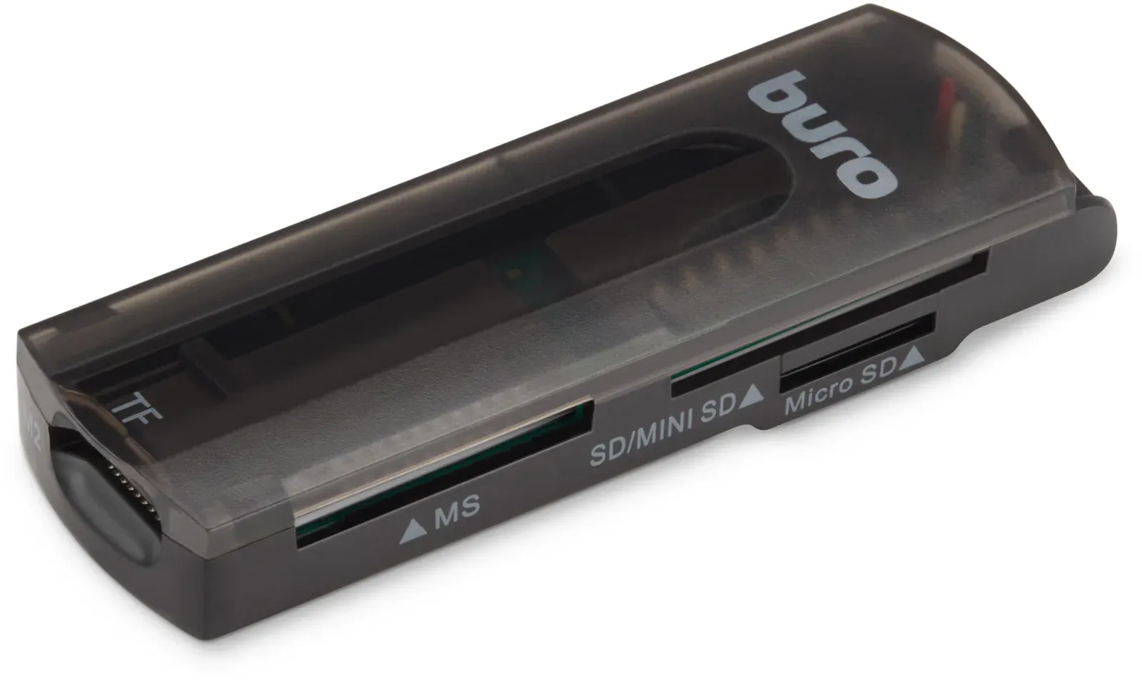 Устройство чтения карт памяти USB2.0 Buro BU-CR-108 черный - фото 2