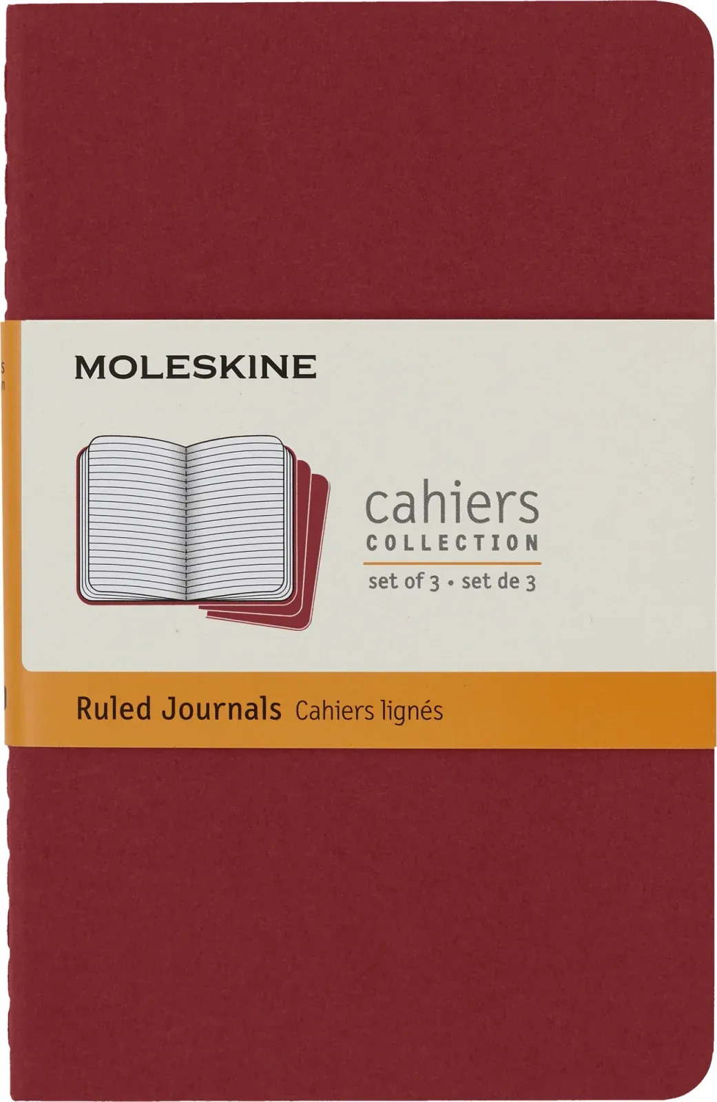 Блокнот Moleskine CAHIER JOURNAL CH111 Pocket 90x140мм обложка картон 64стр. линейка клюквенный 3шт