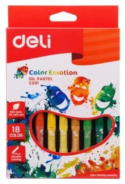 Масляная пастель Deli EC20110 Color Emotion шестигранные 18цв. картон.кор./европод. - фото 2