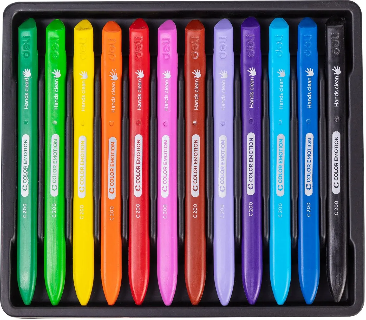 Восковые мелки Deli EC20000 Color Emotion трехгранные 12цв. картон.кор./европод. - фото 5