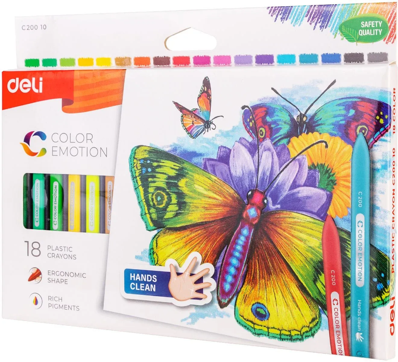 Восковые мелки Deli EC20010 Color Emotion трехгранные 18цв. картон.кор./европод. - фото 6