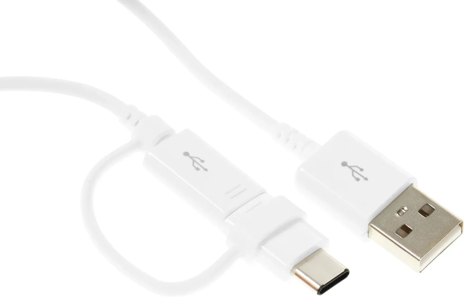 Кабель Samsung EP-DG930DWEGRU USB m-USB Type-C m/micro USB m 1.5м белый - фото 2