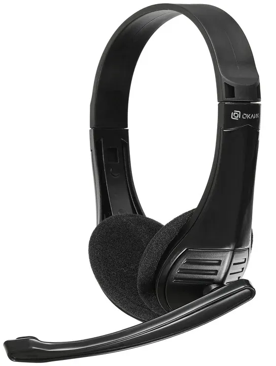 Наушники с микрофоном Оклик HS-M150 черный 2.2м накладные оголовье 428963 - фото 1