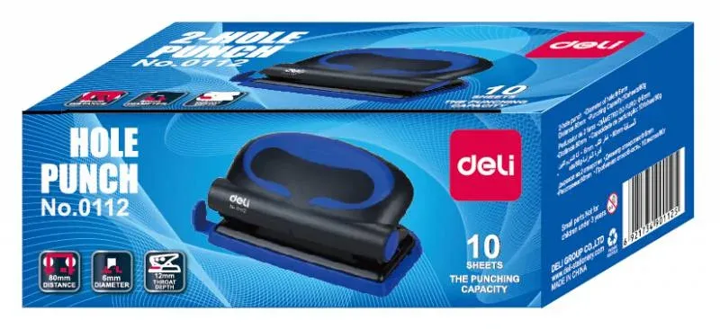 Дырокол Deli Essential Plus E0112 макс.:10лист. металл ассорти отв.:2 с линейкой - фото 8