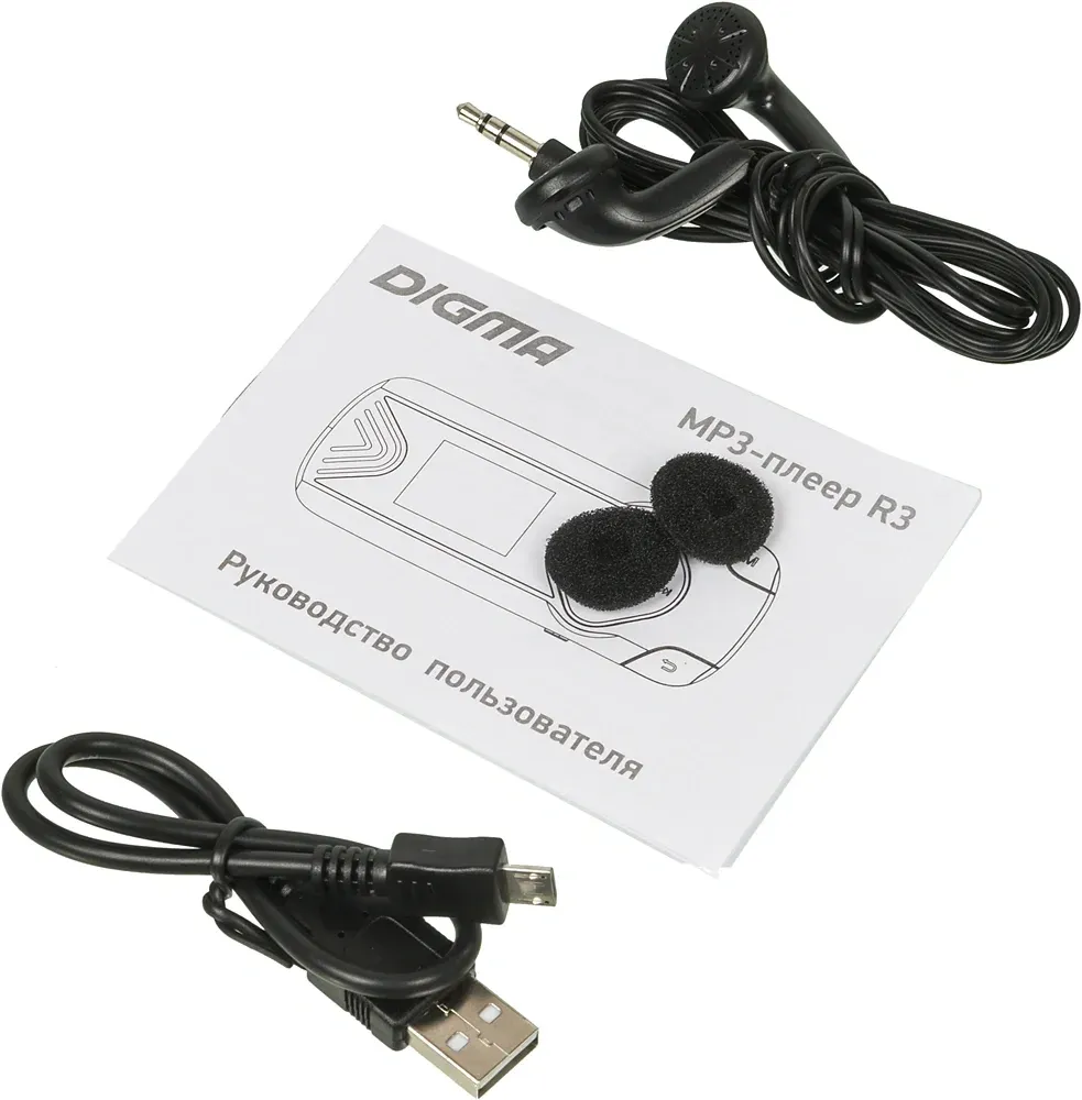 Плеер Flash Digma R3 8Gb черный/0.8/FM/microSDHC/clip - фото 8