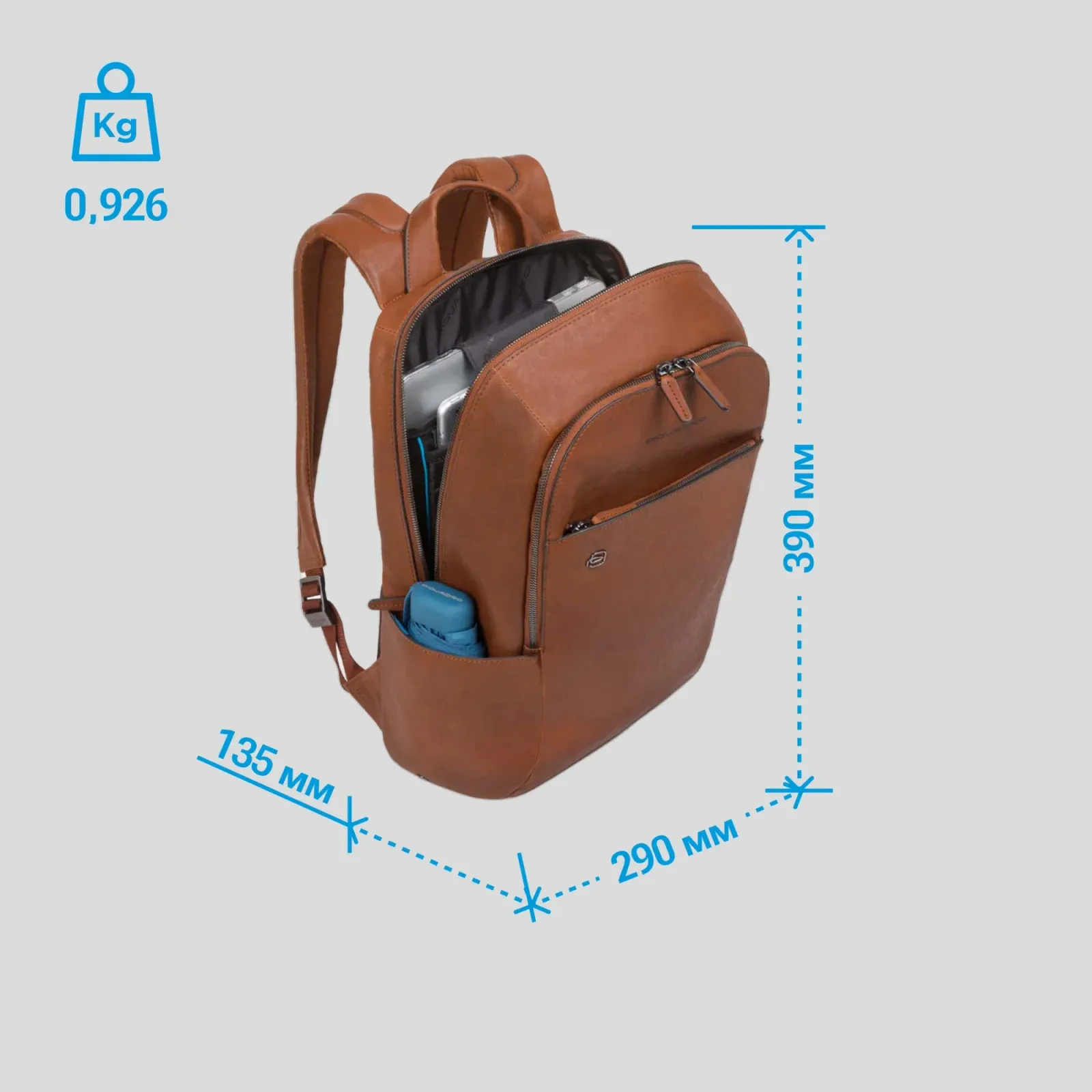 Рюкзак Piquadro Black Square CA3214B3/CU светло-коричневый натур.кожа - фото 4