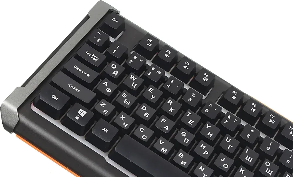 Клавиатура Оклик 710G BLACK DEATH черный/оранжевый USB Multimedia for gamer LED 476393 кабель 1.5м - фото 5