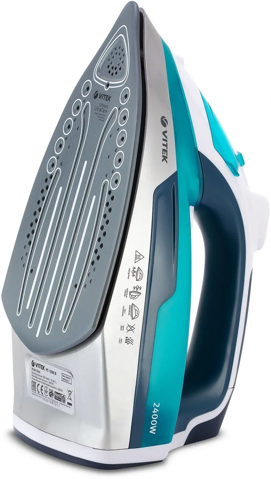 Утюг Vitek 1266-VT-02 2400Вт бирюзовый/белый - фото 7