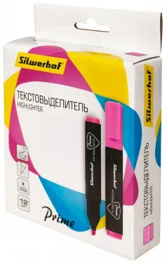 Текстовыделитель Silwerhof Prime 108031-08 скошенный пиш. наконечник 1-4мм розовый коробка - фото 8