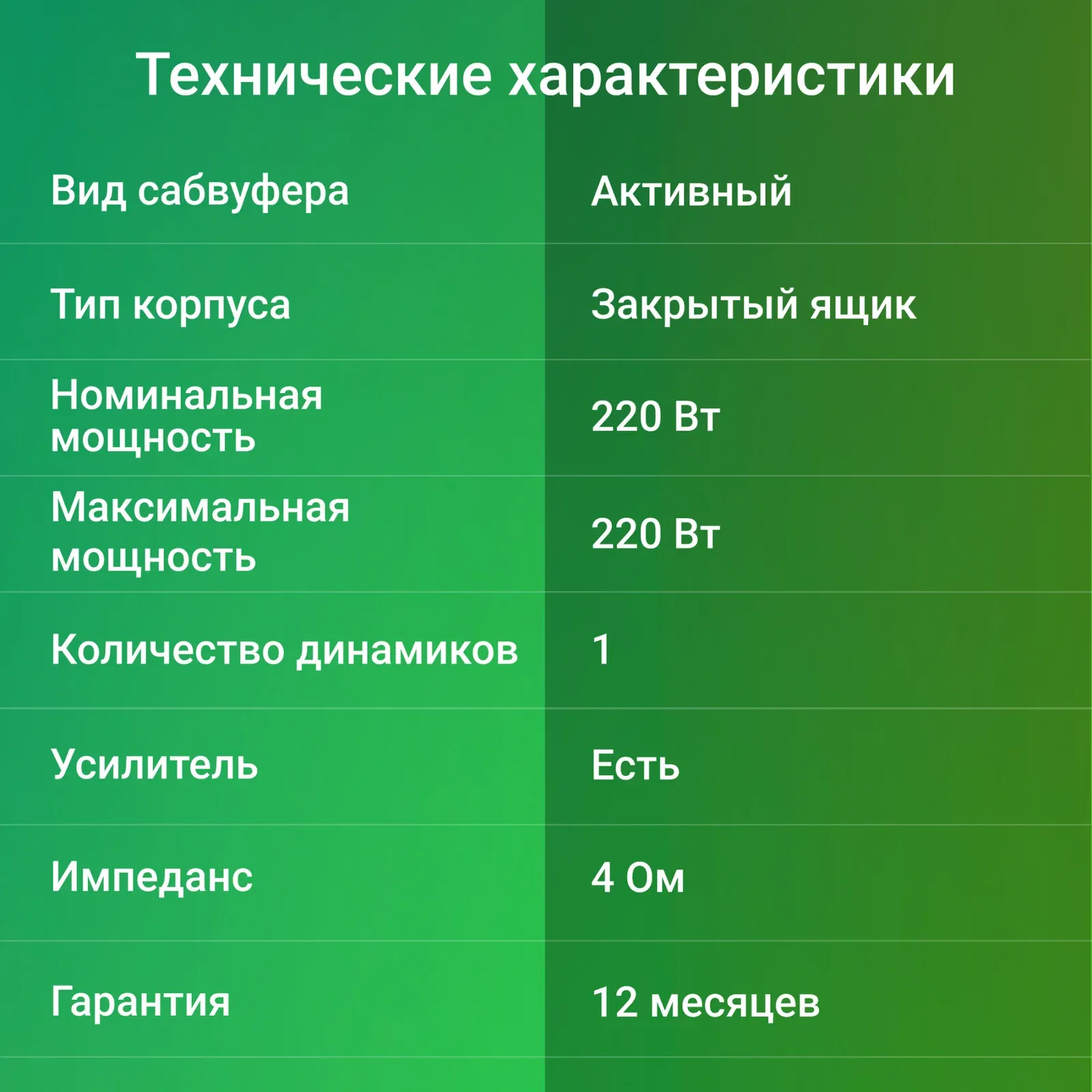 Сабвуфер автомобильный Digma DCS-100 220Вт активный 25см/10 - фото 8