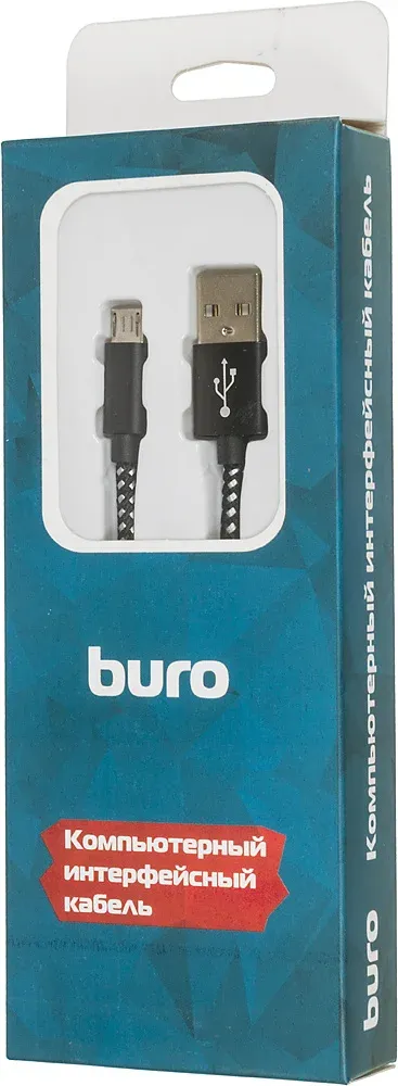 Кабель Buro Braided BHP RET MICUSB-BR USB m-micro USB m 1м черный - фото 2