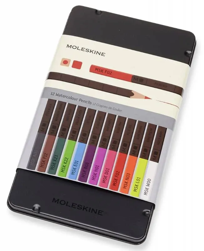 Карандаши цв. Moleskine WATERCOLOUR EW7P12COLA акварель. 12цв. мет.кор. - фото 3