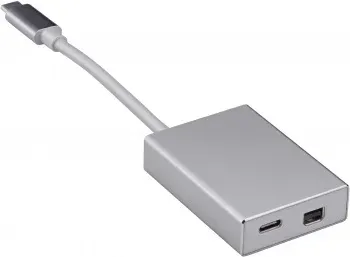 Адаптер Buro BHP miniDisplayPort f-USB Type-C m 0.1м серебристый - фото 3